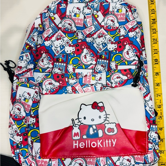 Hello Kitty Red White Blue Patterned Backpack - Picture 2 of 6